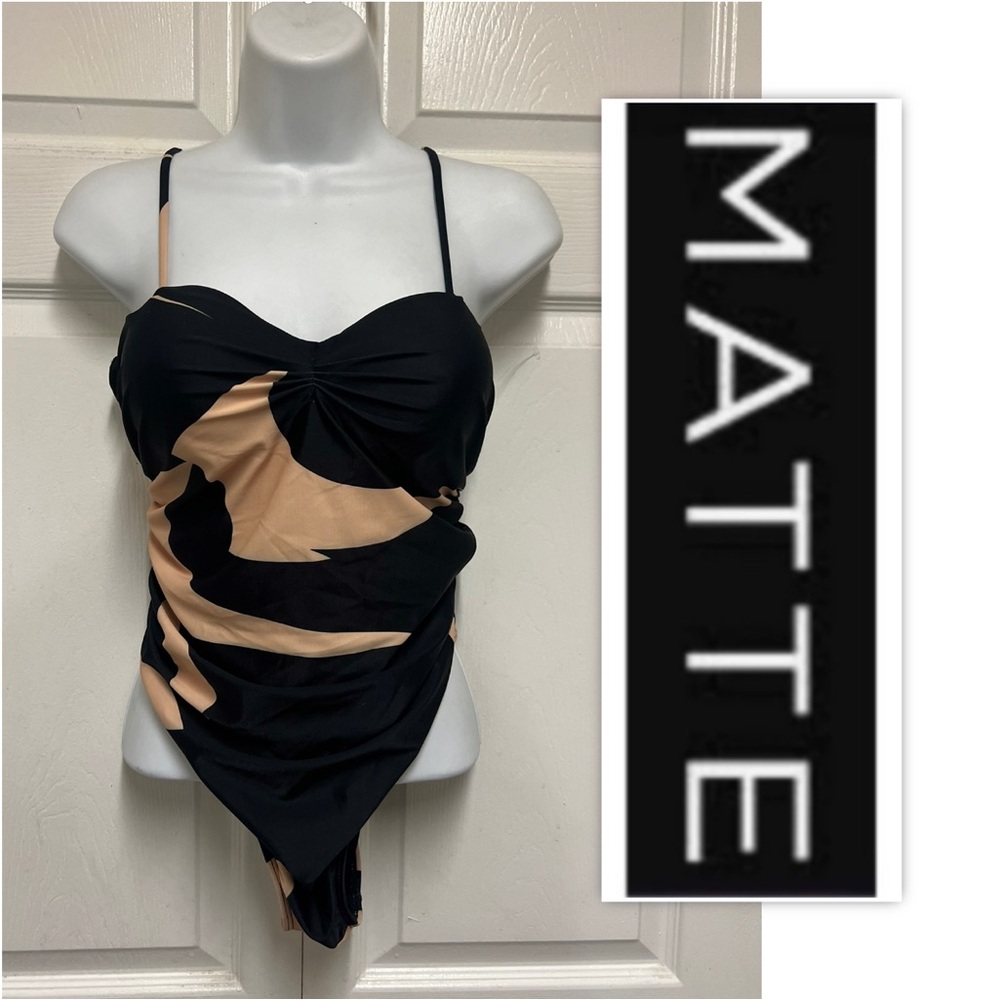 MATTE COLLECTIONS TWO TONE ONE-PIECE BATHING SUIT